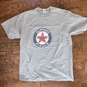 Wagamama Sapporo Gray Tee shirt 1990s London Team shirt